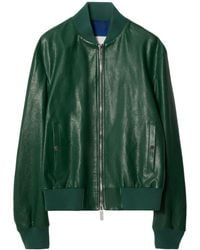 Burberry - Zipped Leather Bomber Jacket - Lyst