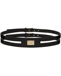 Dolce & Gabbana - Logo-plaque Double-strap Belt - Lyst