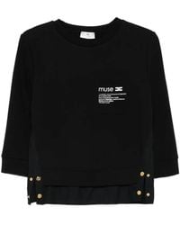 Elisabetta Franchi - Button-Detail T-Shirt - Lyst