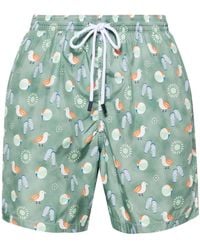 Barba Napoli - Graphic-Print Swim Shorts - Lyst