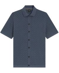 BOSS - Chemise Boutonnée En Maille Pointelle - Lyst