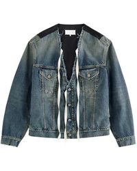 Maison Margiela - Denim Jack Met Twee Materialen - Lyst