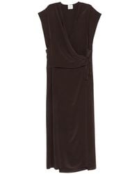 Alysi - V-Neck Midi Dress - Lyst