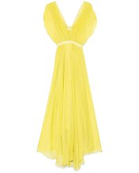 forte_forte - Chiffon Silk Crossed Neckline Dress - Lyst