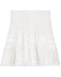 Ganni - Broderie-Anglaise Mini Skirt - Lyst