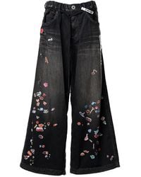 Maison Mihara Yasuhiro - Sticker Printed Wide-Leg Jeans - Lyst