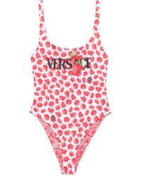 Versace - Badeanzug Mit Strawberry Garden-Print - Lyst