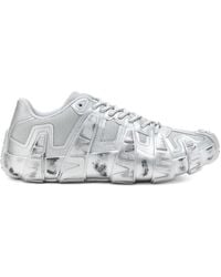 DIESEL - Griffe Mesh-Sneakers Im Metallic-Look - Lyst