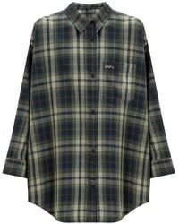 Juun.J - Check-Pattern Logo-Print Shirt - Lyst
