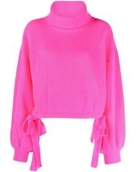 MSGM - Roll-neck Ribbed-knit Sweatshirt - Lyst