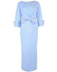 Baruni - Sedum Embellished Belted Midi Dress - Lyst