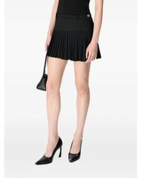 Marine Serre - Pleated Twill Mini Skirt - Lyst