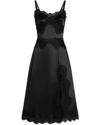Dolce & Gabbana - レーストリム サテンドレス - Lyst