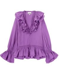 Ganni - Blouse - Lyst