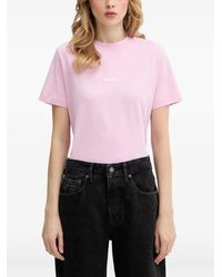 MSGM - T-Shirt Met Logodetail - Lyst