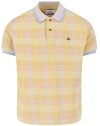 Vivienne Westwood - Check-Pattern Orb-Embroidered Polo Shirt - Lyst