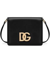Dolce & Gabbana - Sac à bandoulière en cuir à plaque logo - Lyst