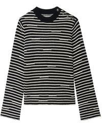 Zadig & Voltaire - Gestreifter Spiky Pullover mit Knopfdetail - Lyst