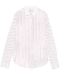 forte_forte - Striped Collared Shirt - Lyst