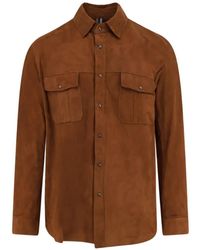 DFOUR® - Pocket-Detail Suede Shirt - Lyst