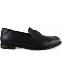 Balmain - Logo-Plaque Leather Loafers - Lyst