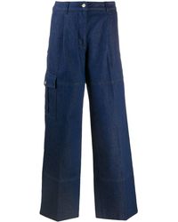Nina Ricci Weite Jeans mit hohem Bund - Blau