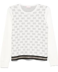 Liu Jo - Lurex Jacquard Monogram Sweater - Lyst