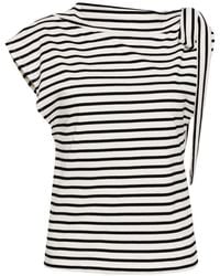 MSGM - Bow-detail Striped Cotton Top - Lyst
