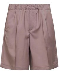 Costumein - Pleated Virgin Wool Shorts - Lyst