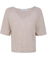 Gentry Portofino - Sequin-embellished knitted top - Lyst