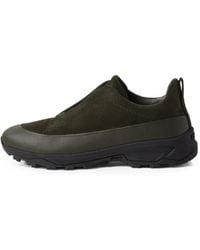 ZEGNA - Dark Leather And Suede Triple Stitch Monte Sneakers - Lyst