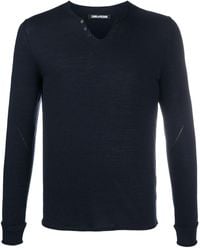 Zadig & Voltaire - Monastir Henley-neck Sweater - Lyst
