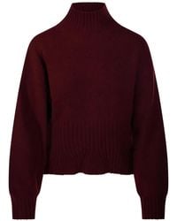 Allude - Ribbed-Knit High-Neck Sweater - Lyst
