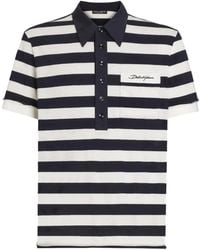 Dolce & Gabbana - Striped Jersey Polo Shirt - Lyst