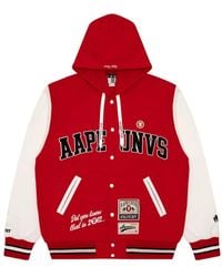 Aape By A Bathing Ape - Moonface Hooded Baseball Jacket - Lyst