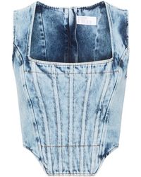 GIUSEPPE DI MORABITO - Denim Corset Top - Lyst
