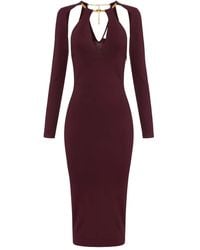 Elisabetta Franchi - Jewel-Snake Midi Knit Dress - Lyst