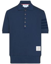 Thom Browne - Button-Up Poloshirt Met Vier Strepen - Lyst