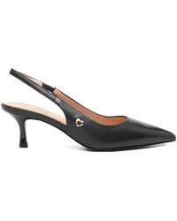 Love Moschino - Heart-Appliqué Slingback Pumps - Lyst