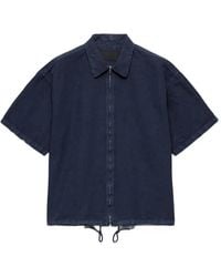 Prada - Chemise En Coton À Manches Courtes - Lyst