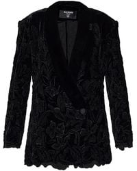 Balmain - Blazer À Fleurs Brodées - Lyst