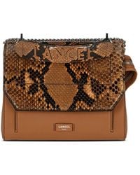 Lancel - Ninon Python Flap Cross Body Bag - Lyst