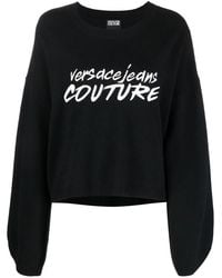 Versace Jeans Couture - Embroidered-Logo Wide-Sleeve Jumper - Lyst