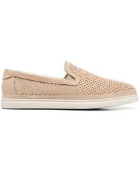 Casadei - Perforated Leather Slip-On Loafers - Lyst