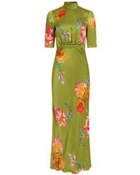 Saloni - Maxi Adele-B Floral-Print Dress - Lyst