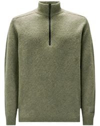 C.P. Company - Metropolis Series Bouclè Extrafine Merino Half Zip Logo Sweater - Lyst