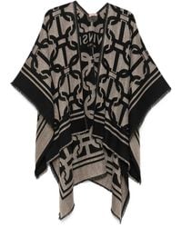 Twinset - Poncho Frangé À Motif Géométrique - Lyst