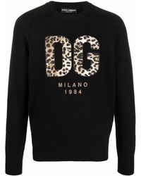 Dolce & Gabbana - Pullover mit Logo-Patch - Lyst