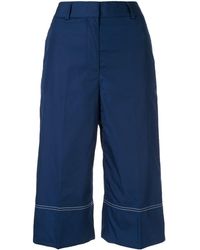 Calvin Klein Culottes mit Ziernähten - Blau