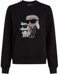 Karl Lagerfeld - Ikonik Rhinestone-embellished Sweatshirt - Lyst